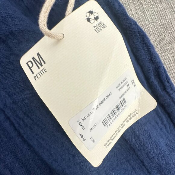 NEW! a.n.a A‎ New Approach Tank Top Blue Pleated Petite Medium $32 Scoop Neck - Picture 4 of 10